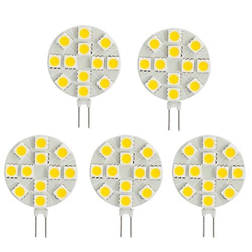 SG4-12T-WW27 Side Pin G4 LED Disc Halogen Replacement Bulb, 2.4W, 20-25W Equal,Warm White 2700K, 5-Pack(Not Dimmable)