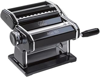 Marcato Atlas Pasta Machine, Made in Italy, Black, Includes Pasta Cutter, Hand Crank, and Instructions