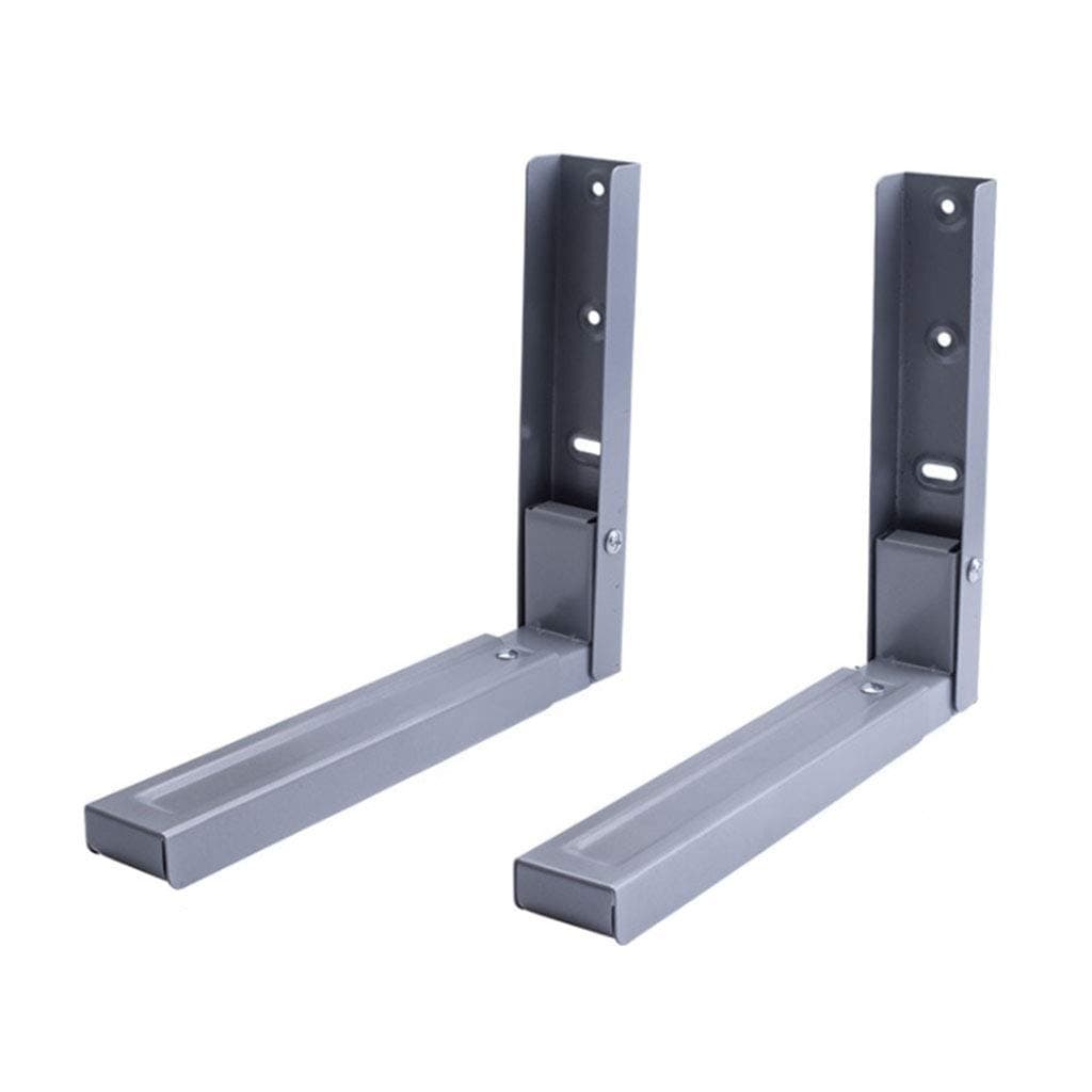 Right angle bracket Wall Brackets Microwave Holder,Universal Microwave Steel With Extendable Arms, Suitable for all Microwaves, Max Load 50kg(Black,Milky,Gray)