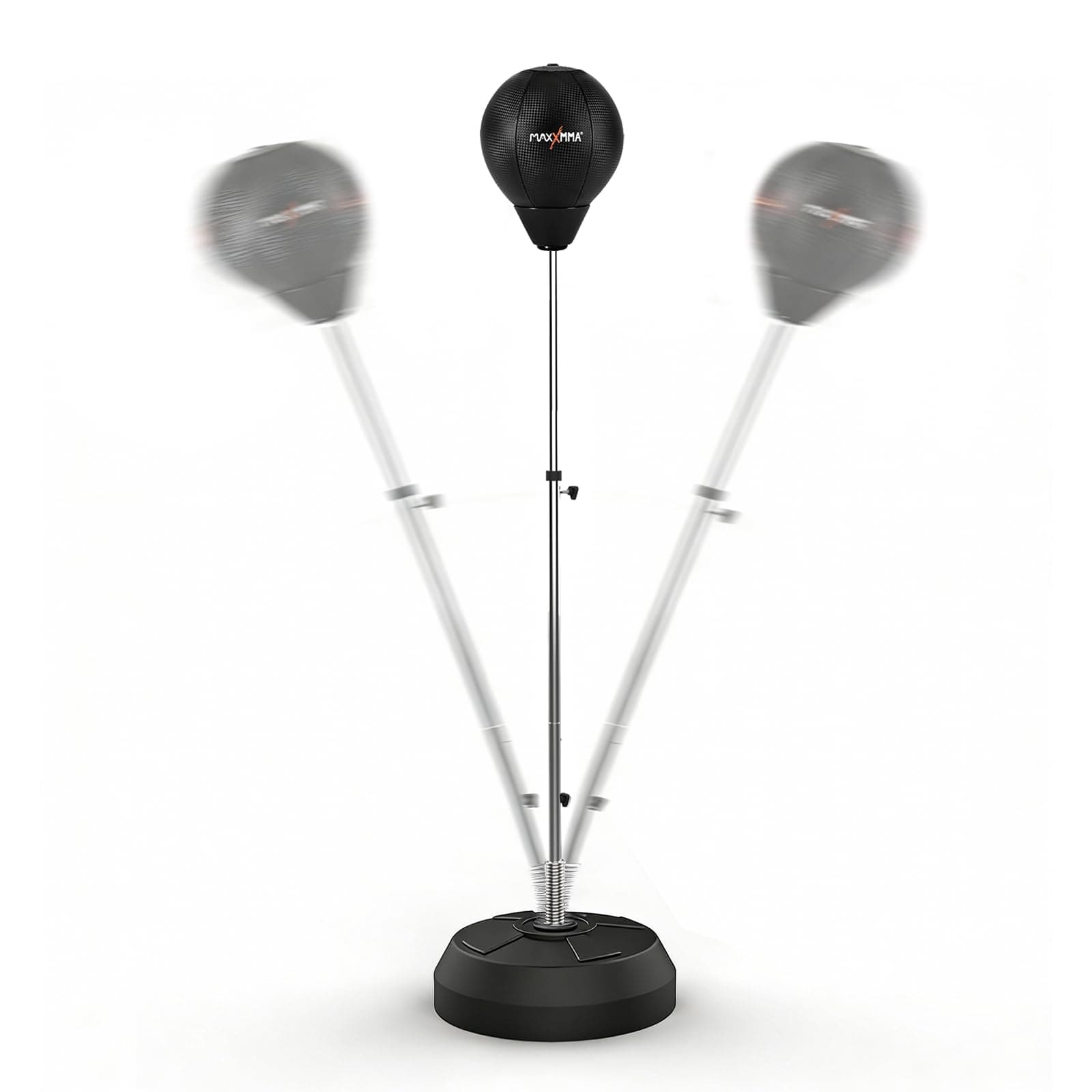 MaxxMMA Speed-Adjustable Freestanding Reflex Bag, Patented Infinite Speed Control Boxing Trainer for Adults & Youth, Home Gym MMA Training Equipment