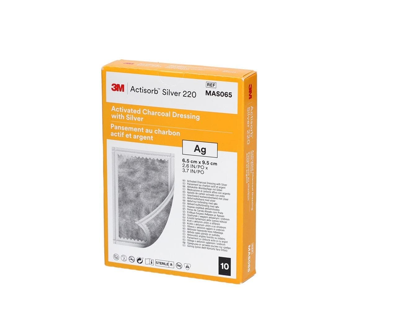 Activated Charcoal Dressing 9.5 x 6.5cm x 1 Ulcers Diabetic