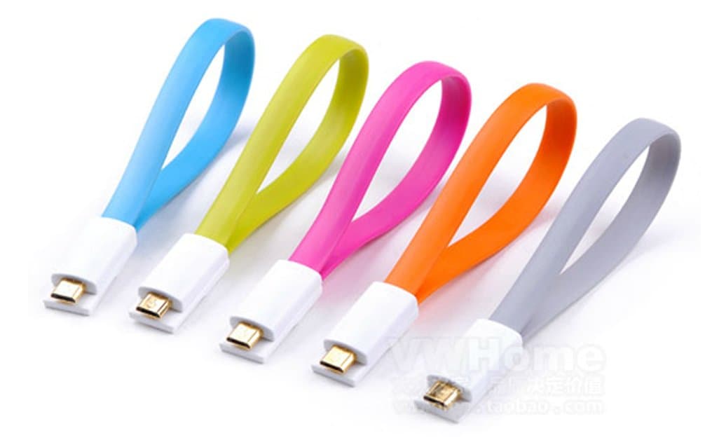 5 Pack Magnetic colorful Flat Noodle foldable travel Micro USB Data Sync Charger Cable Cord