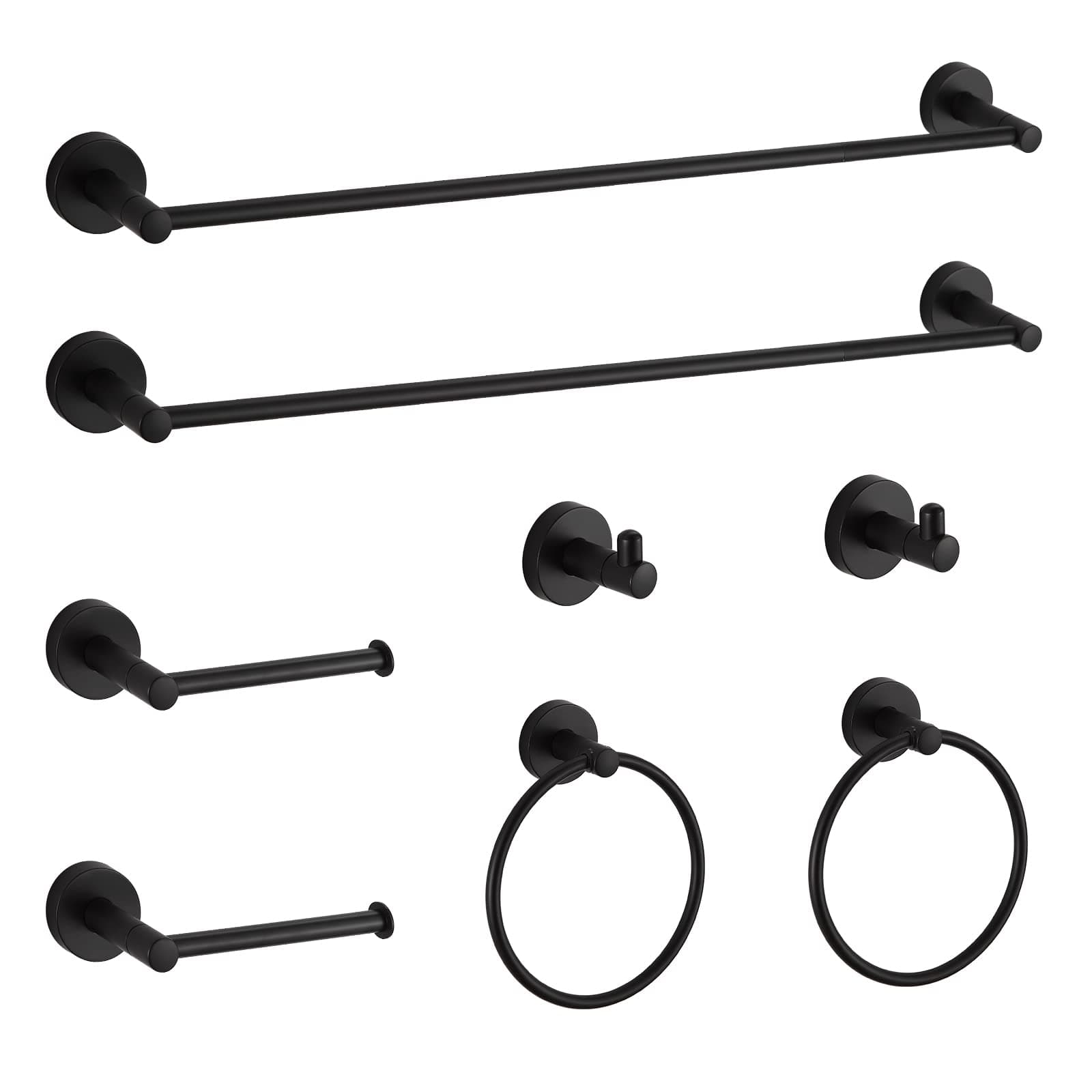 BGL Bathroom Hardware Set Black Bathroom Accessory Set Towel Bar 8 Pieces
