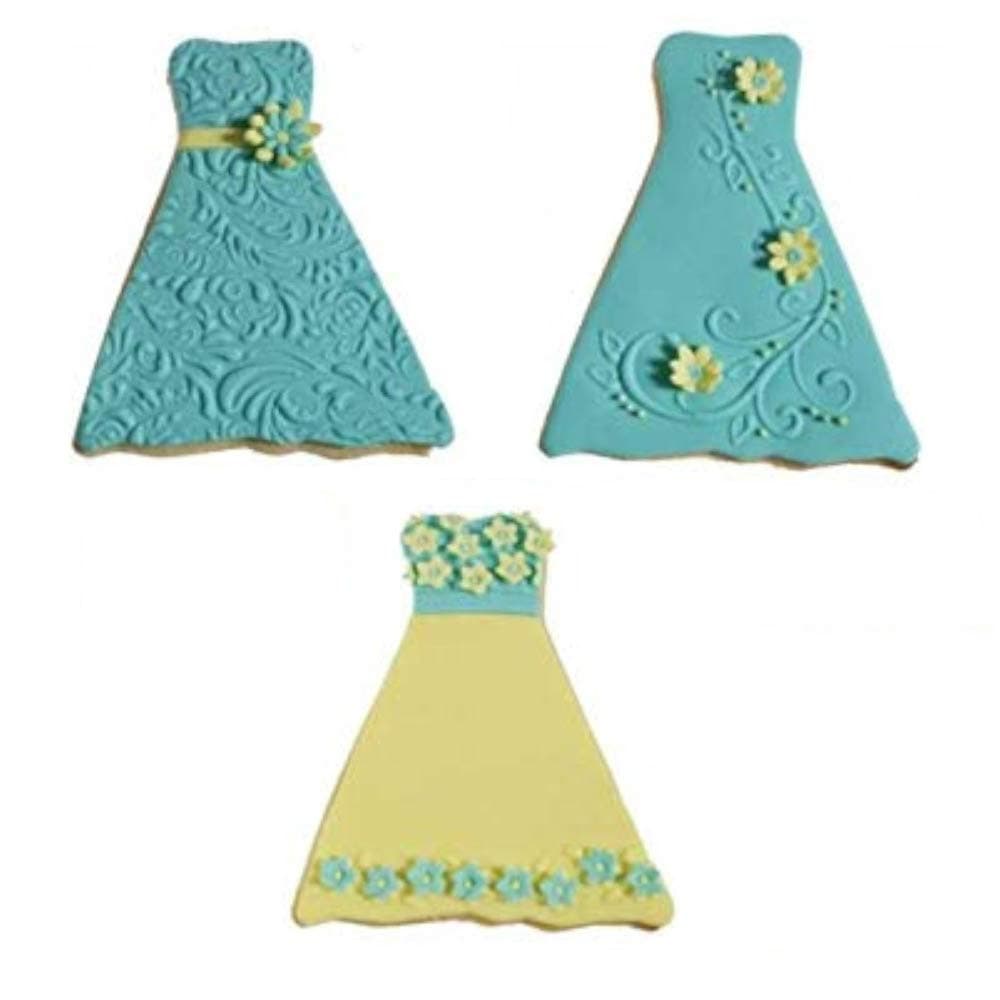 Formal Dress/gown Texture Cookie Cutter Set