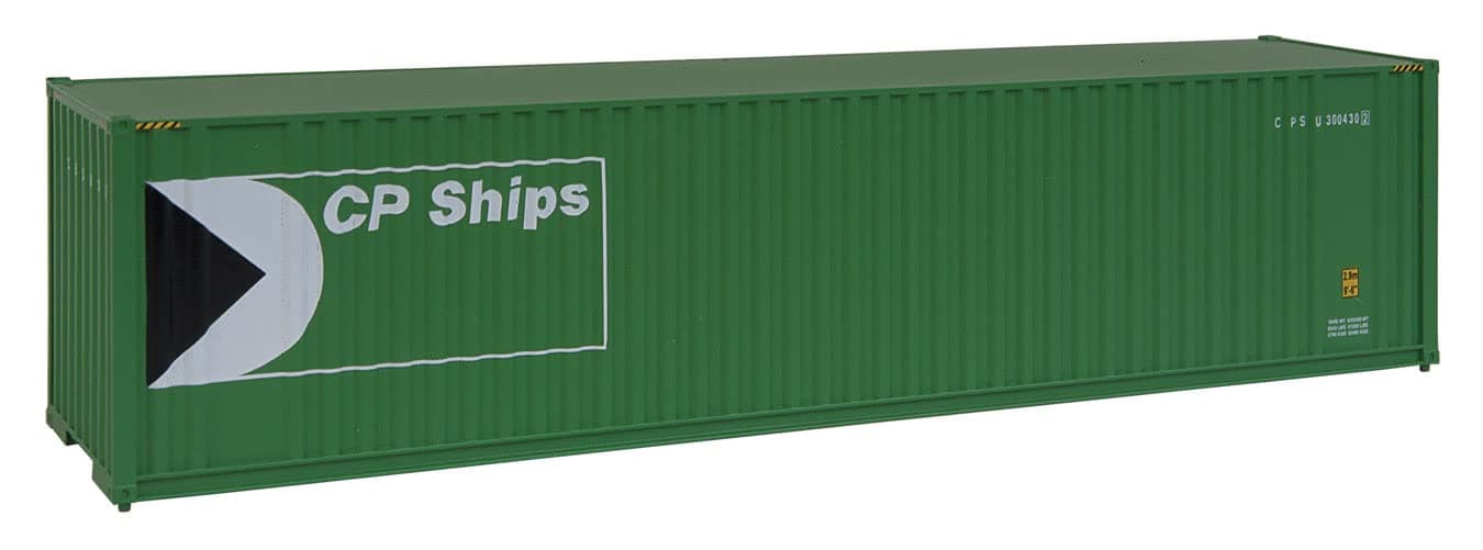 40' Hi-Cube Corrugated Container w/Flat Roof-CP Ships (Green, White, Black; Multimark Logo) 949-8206 HO Scale Model Railroad - Freight Model