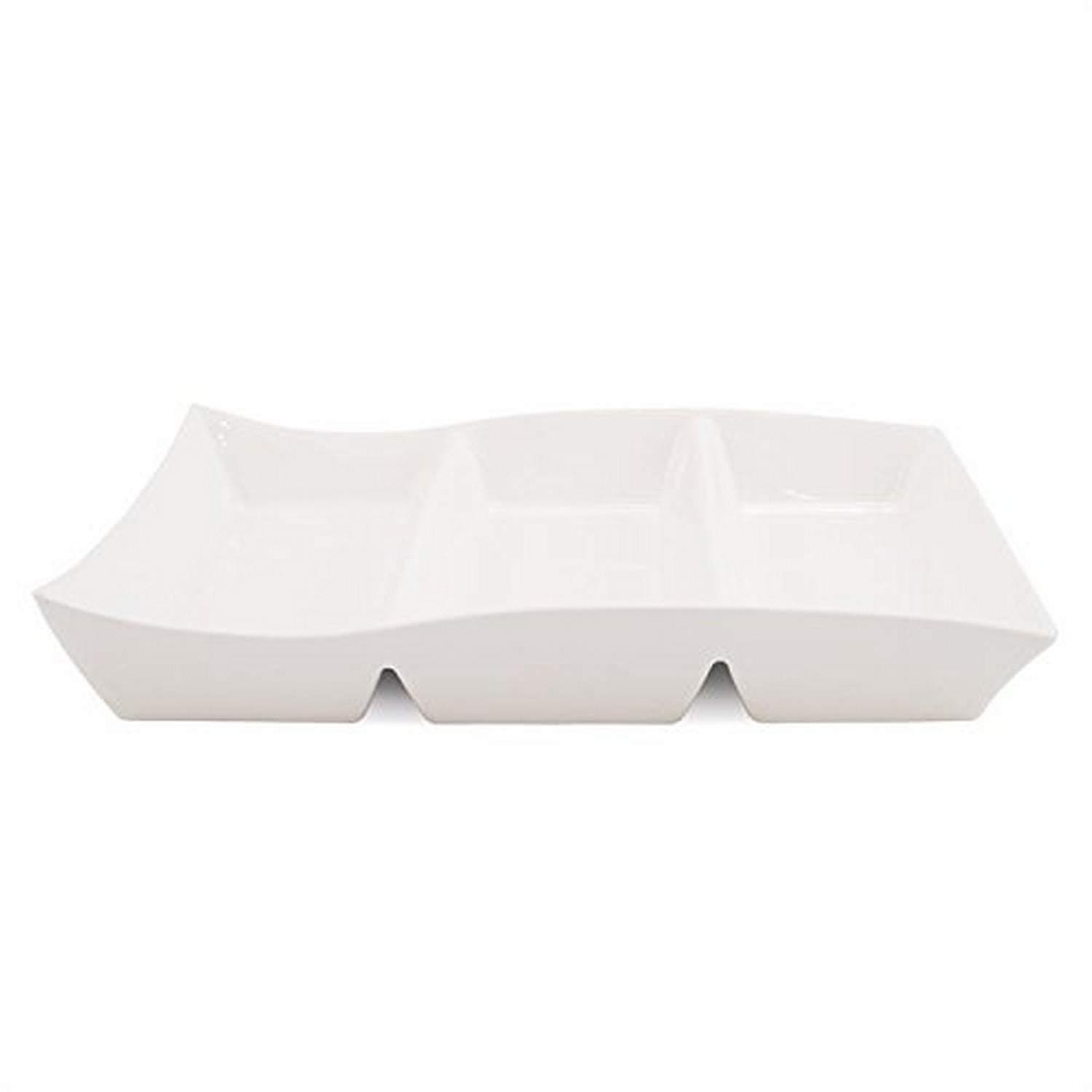 White Basics Collection, Motion 3-Part Divided Dish, White