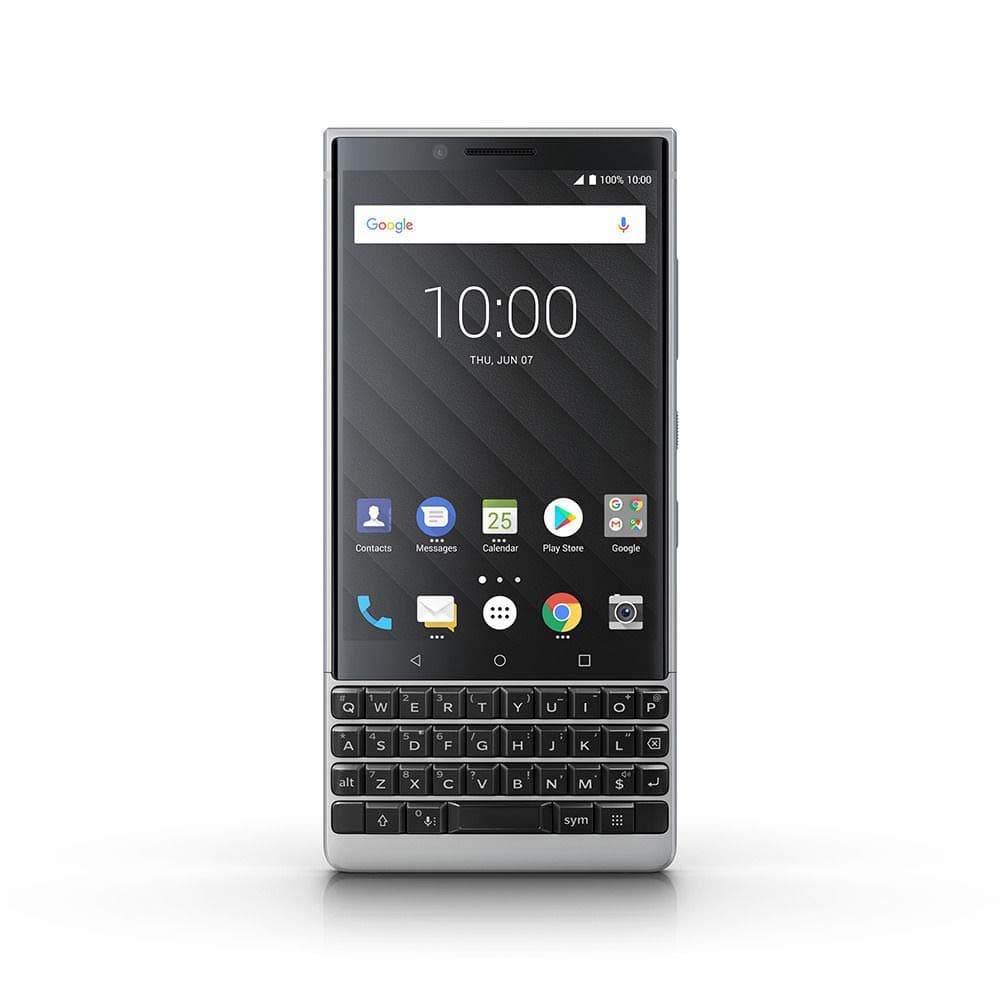 BlackBerry KEY2 Silver Unlocked Single Sim BBF100-2 Single Sim Android Smartphone (AT&T/T-Mobile) 4G LTE, (Silver 64GB - US Warranty) (Renewed)