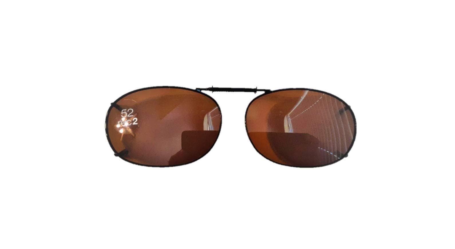 Solar Shield Clip-on Polarized Sunglasses Size 52 Rec 2 Brown/Driving lenses Full Frame New…