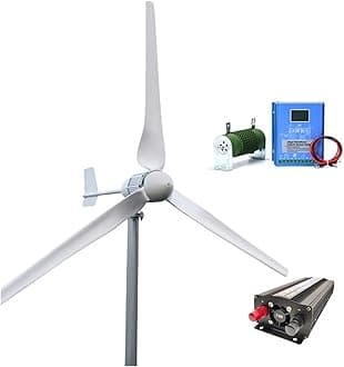 DELURA Wind Turbine， 10KW Wind Turbine Generator 48V 96V On Grid Energy Generators Energy Windmill With MPPT Controller Inverter for Marine Home Charging (Color : 3KW Off Grid)