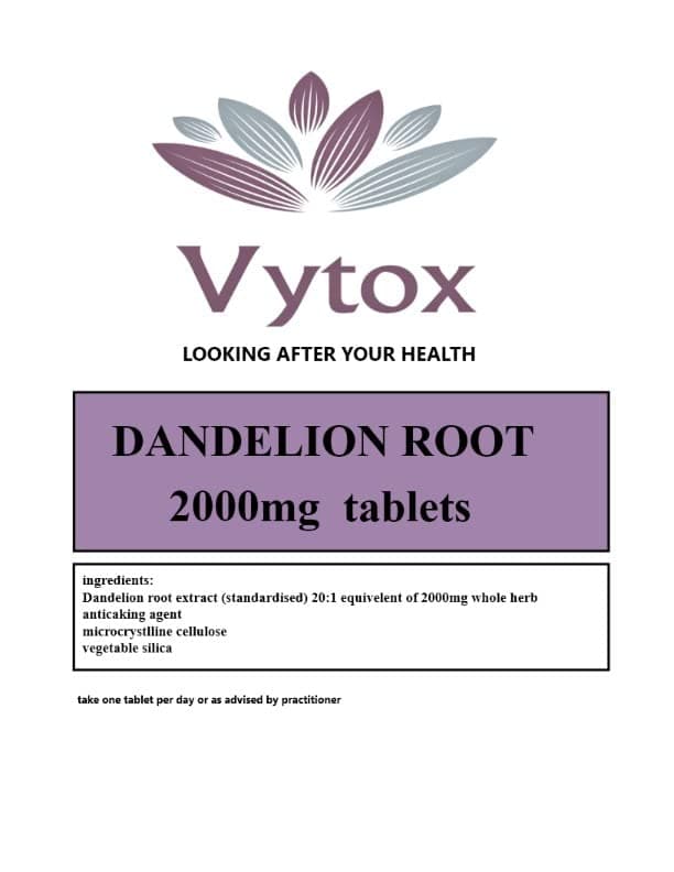 Dandelion Root Extract 2000mg Super Strength 120 Tablets Liver Detox Water. 4 Months Supply. by Vytox