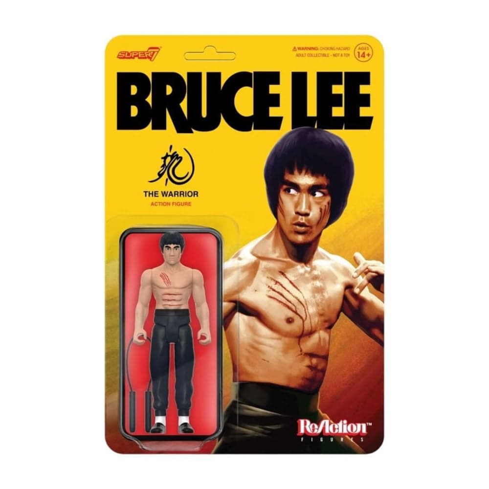 Super7 Bruce Lee The Warrior - 3.75" Bruce Lee Action Figure with Accessory Classic Movie Collectibles and Retro Toys