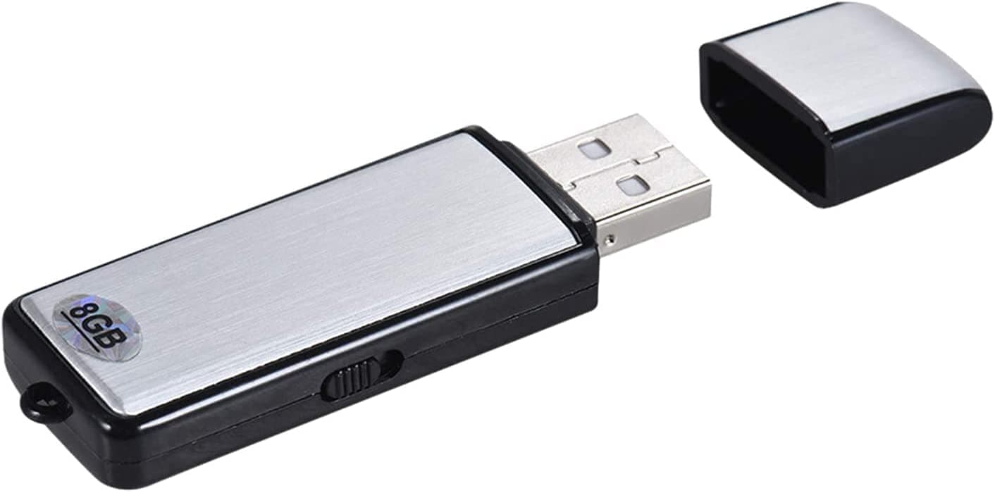 SKEIDO 8GB USB Digital Audio Voice Recorder USB Disk Flash Drive Memory Stick 18 hours Recording Rechargeable for Office School,SK-858