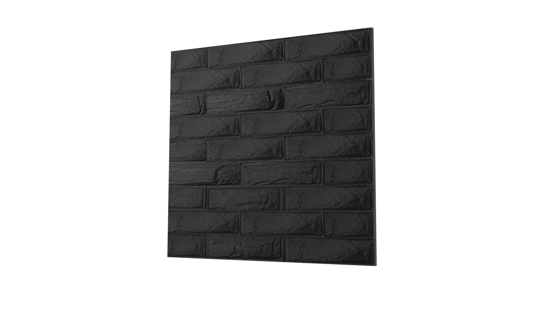 Anigma 3D PVC Wall Panels, 5 Different Shapes, White/Black, Easy Installation, 12 Panel Pack, 500x500mm Each Panel (Bricks/Black)