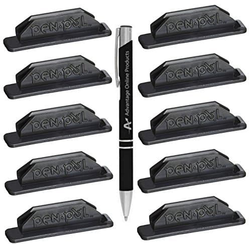Pen Pal Pen Holders, Black Only, Plus Custom Advantage Chrome and Black Retractable Pen by Pen Pal Advantage