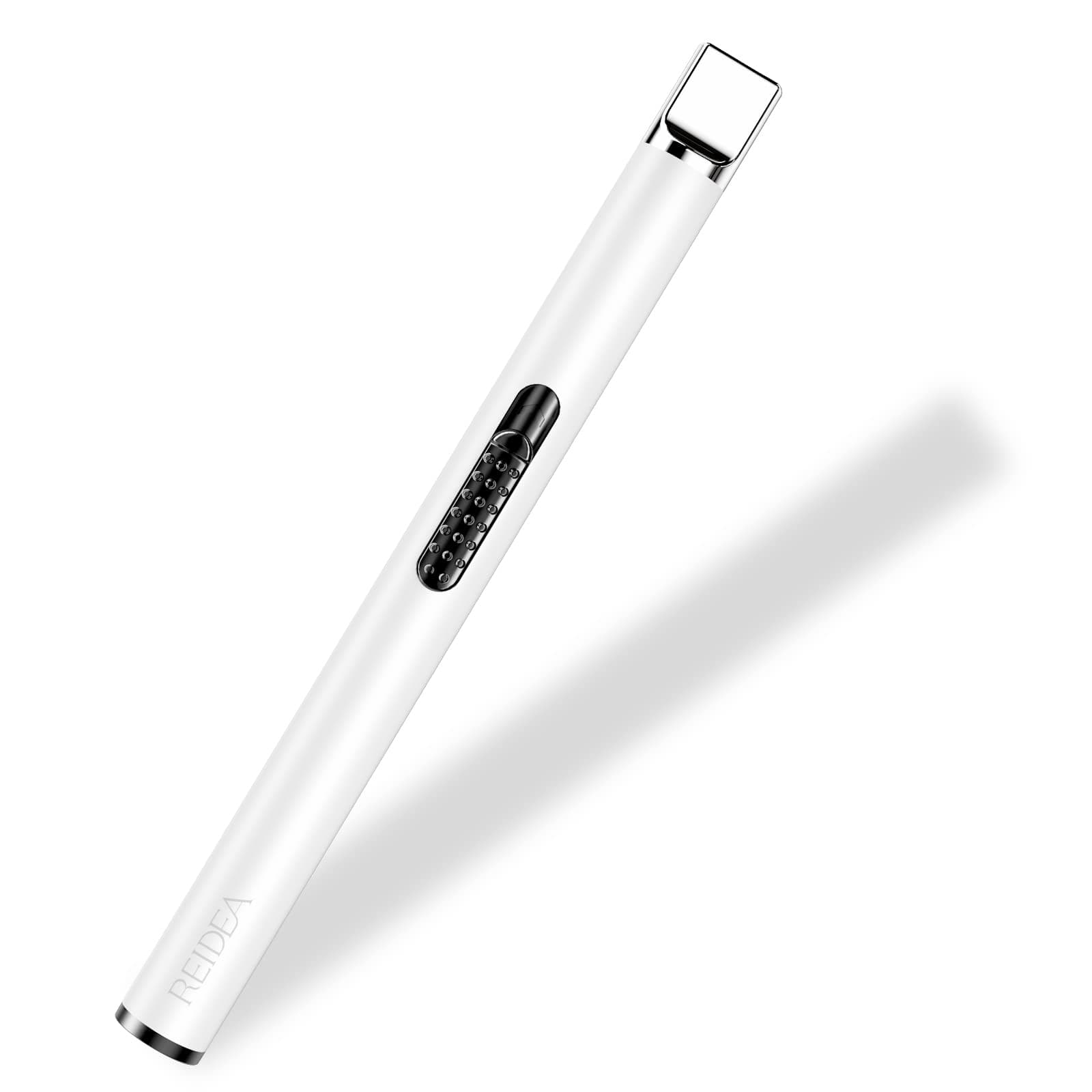 REIDEA 2 Pack Electronic Candle Lighter Arc Windproof Flameless USB Rechargeable Lighter with Safe Button for Home Kitchen (White)