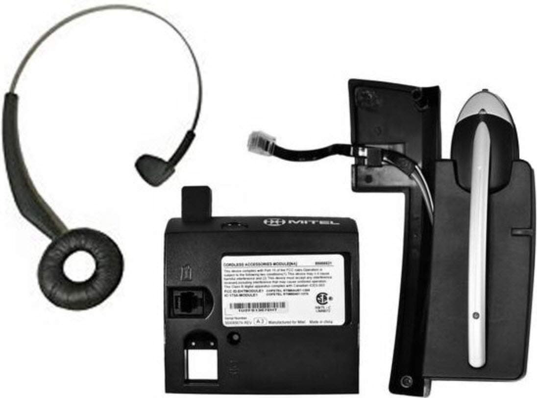 Mitel Cordless (DECT) Headset and Module Bundle - 50005712 - Use with Mitel 5330, 5340 and 5360 Phones - Complete Bundle with All Accessories -
