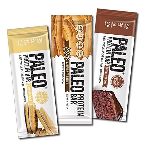 Paleo Thin® Protein Bars 20g Egg White Protein (Three Flavor Variety) (Gluten-Free w/5 Net Carbs) From 150 Cal 12 Bars