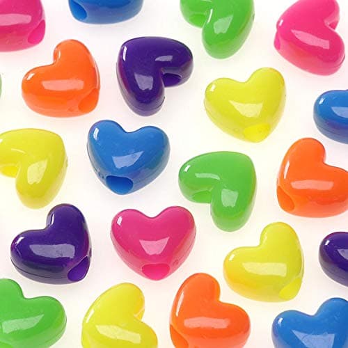 Pony Beads Bead Pony Heart, Multicolor, 11 mm
