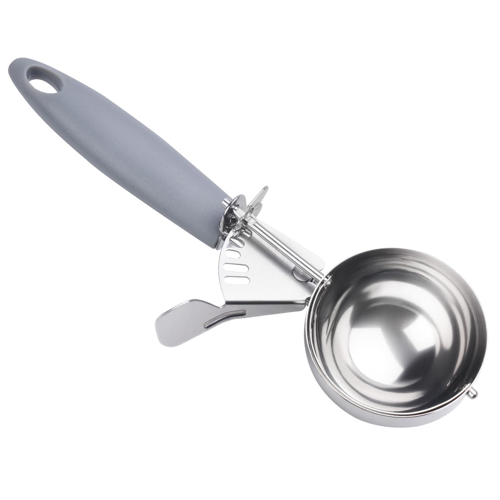 JUNADAEL J 4 OZ Scoop, Large Ice Cream Scoop With Trigger, Disher, Size #8 (1/2 Cup) Cookie Scoop, Muffin Scoop, Cupcake Scoop, Gray Handle, For Cookie, Cupcake, Muffin, Ice Cream, Rice