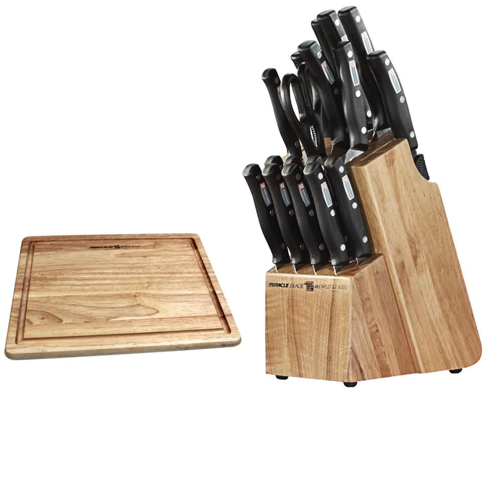 Miracle BladeWorld Class Professional 18 Piece Set and Cutting Board Bundle