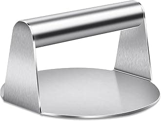 Stainless Steel Burger Press,14cm Round Smash Burger Press,Professional Griddle Accessories Kit for Flat Top Grill, Hamburger Patty Maker and Squeeze Grease, Easy to Clean