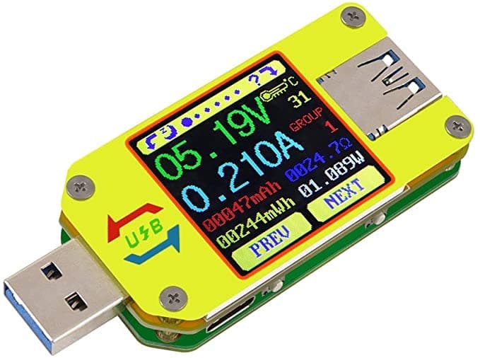 UM34/ UM34C for APP USB 3.0 Type-C DC Voltmeter ammeter voltage current meter battery charge measure cable resistance Tester (UM34C)
