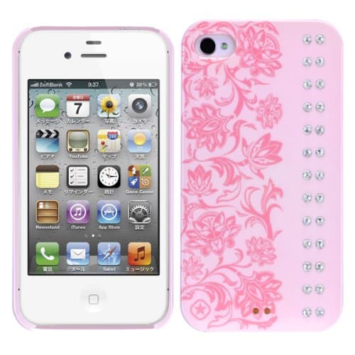 Bling My Thing Case for iPhone 4/4S-Elegance Baby Pink Crystal (1 X Screen Protector 1 x Cleaning Cloth)