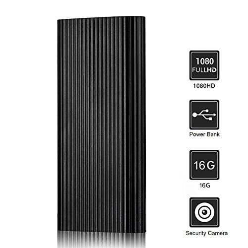 Eleshroom Power Bank Security Camera, HD 1080P Wireless Camera Mini Video Recorder Baby Monitor Nanny Cam Pet Camera w/16G TF Card, Support Night Vision and Motion Detection Alerts (Power Bank Camera)