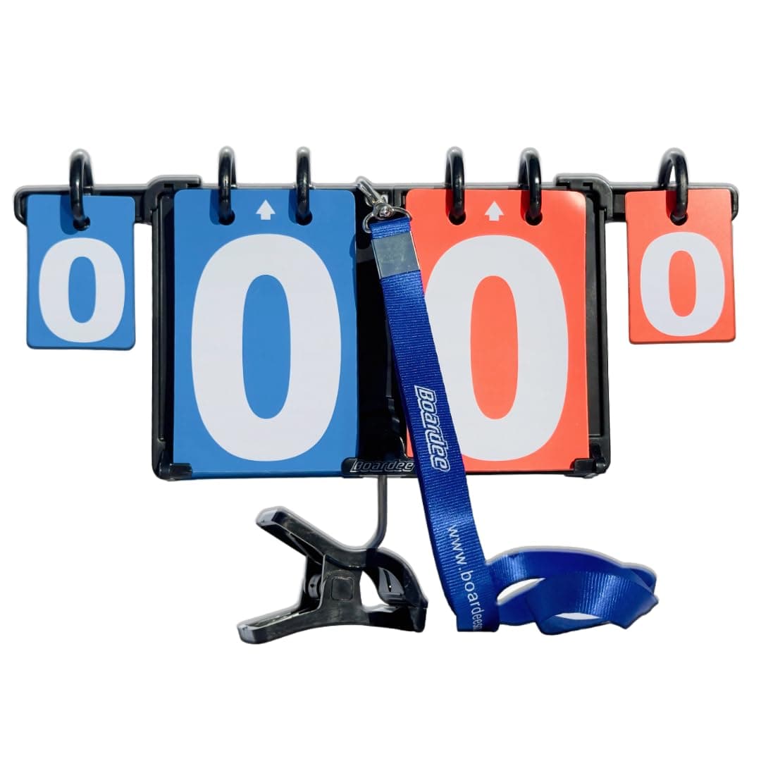 BOARDEEPortable Scoreboard - Attachable/Hangable/Table Top Cornhole Score Keeper Scoreboard for Volleyball/Beach Volleyball/Cornhole/Tennis/Ping Pong/Table Tennis/Billiards Flipboard