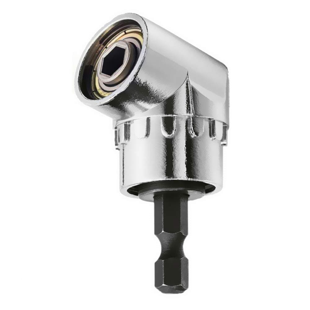 105 Degree Right Angle Extension Power Screwdriver Drill Attachment,90° Drill Bit Adapter,Square Hole Drill Bit with 1/4 inch Drive 6mm Hex Quick Change Magnetic Drill Bit Angled Bit Power Drill Tool