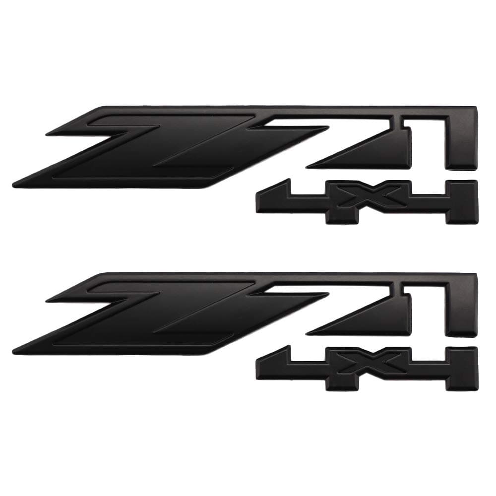UpAuto 2 Sets GMC Chevy Silverado Z71 4x4 Emblems Badge OEM New 1500 2500 3500 Decal (Black)