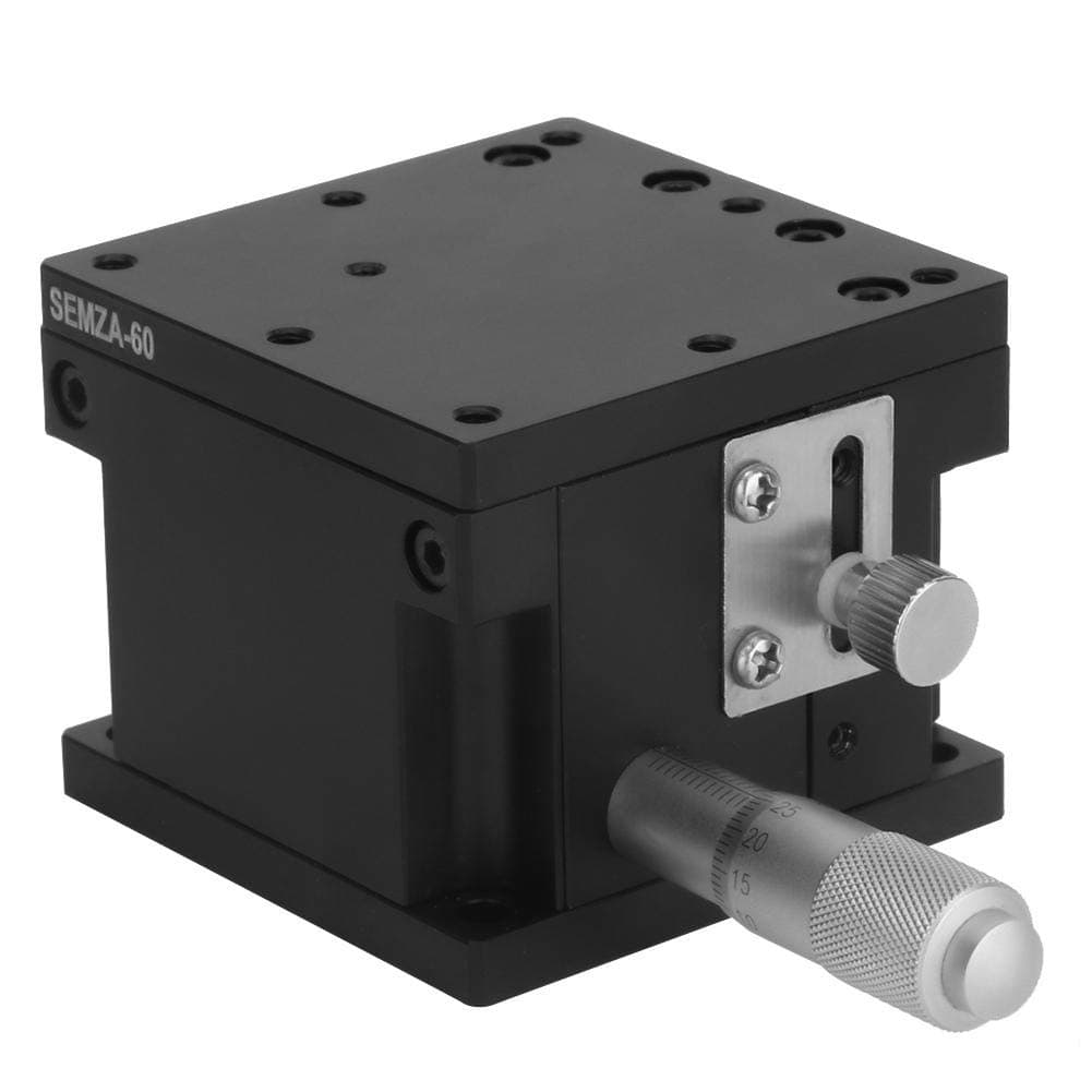 SEMZA-60 Linear Stages 60 * 60 * 50mm,Manual Slide Table Trimming Platform Linear Stage,Z Micrometer Differential Head,Linear Guide,Cross Roller Type,Stroke: ±5.0mm,Load Resistance: 39.2N