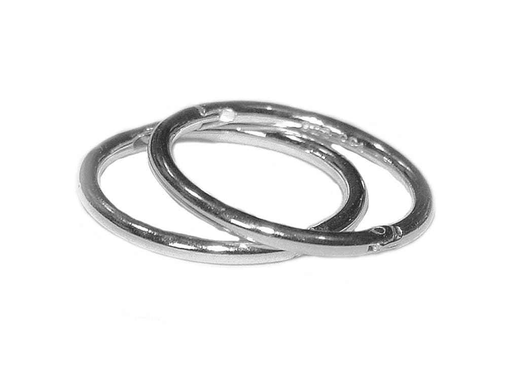 Nickel Free 2 Pair Set (4 Total Hoops) 12mm Hinged Hoop Earrings Crafted in SOLID .925 Sterling Silver