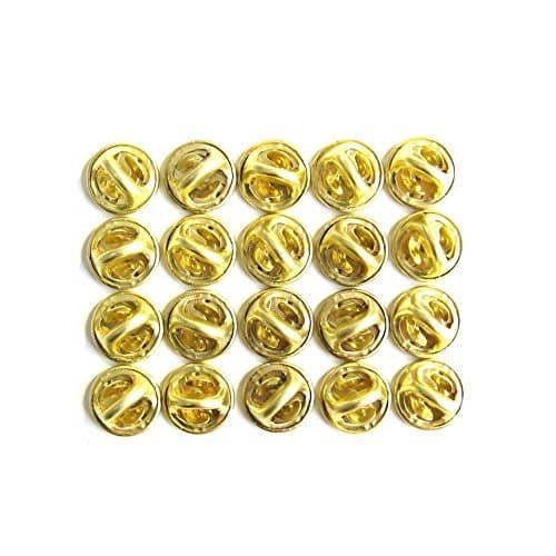 GORLENKE100 Pack Butterfly Clutch PVC Rubber Pin Backs Keepers， Replacement Uniform Badge Comfort Fit Tie Tack Lapel Pin Backing Holder Clasp,Gold