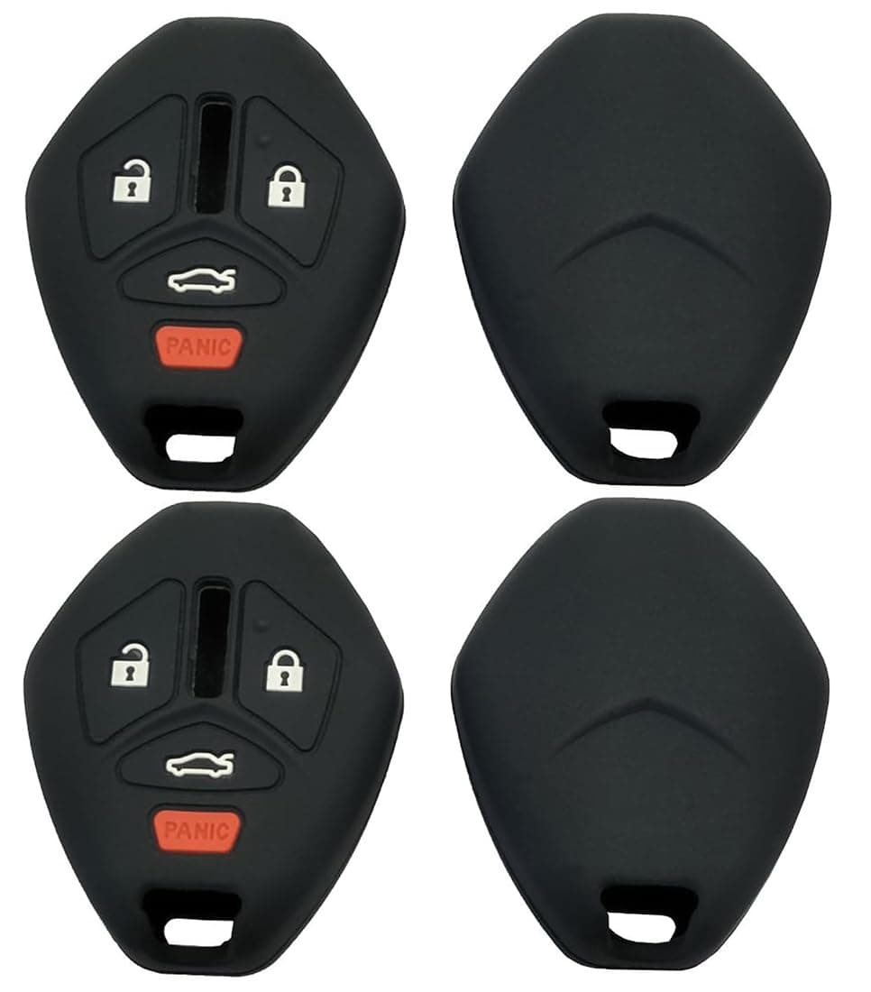 2PCS Silicone Protector Key Fob Cover fit for Mitsubishi Eclipse Endeavor Galant Lancer Outlander Keyless Entry Remote Control Key Fob