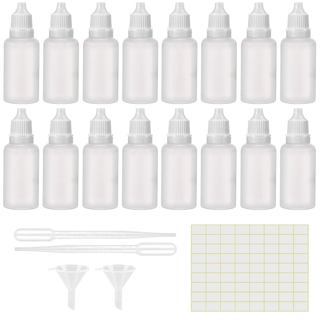 50 Pieces 20ml Dropper Bottles, White Eye Liquid Empty Dropper Bottles with Cap, Eye Liquid Empty Bottles White Small Plastic Empty Bottles, for Liquid Dispensing