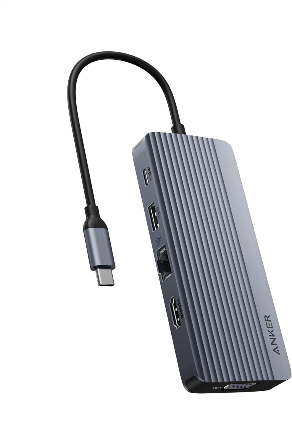 10-in-1 USB C Hub, Dual-Display USB C Docking Station, One 4K@30Hz HDMI, 1080p VGA, 100W Power Delivery, 5 Gbps USBC&A Data Ports, for Dell XPS, Dell Vostro 5320 Laptop and More