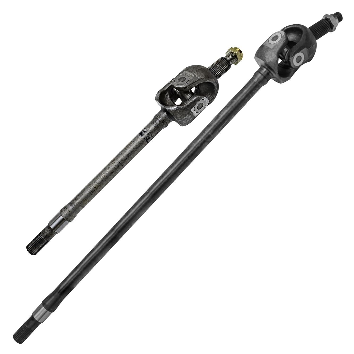 Detroit Axle - Front 2pc U-Joint Axles for 2007-2018 Jeep Wrangler 2018 Wrangler JK [w/Dana 30 Axle], 2008 2009 2010 2011 2012 2013 2014 2015 2016 2017 2 U-Joint Axle Shafts Assembly Replacement