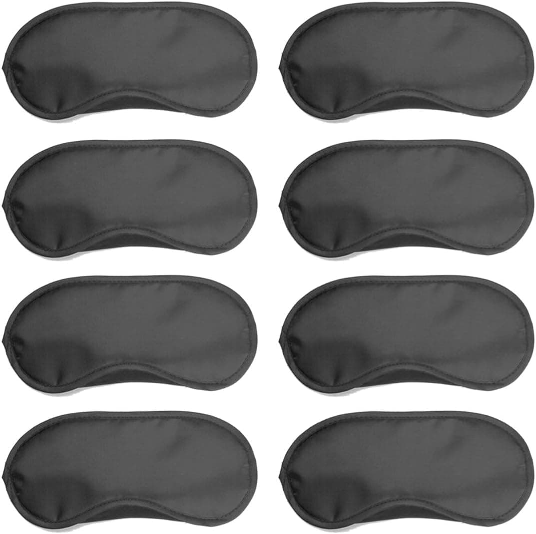 Eye Mask, 10 Pcs Sleep Masks, Elastic Strap Soft Blindfold Travel Sleeping Artifact for Women, Men, Kids, (Black)