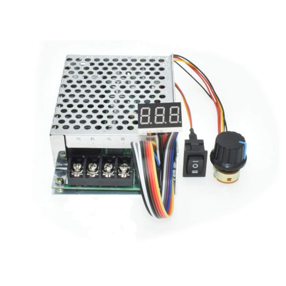 DC Motor Speed Controller 10V-55V 12V 24V 36V 40A Stepless DC Motor Speed Controller with Forward-Brake-Reverse Switch,Ajustable Potentiometer &Digital Display