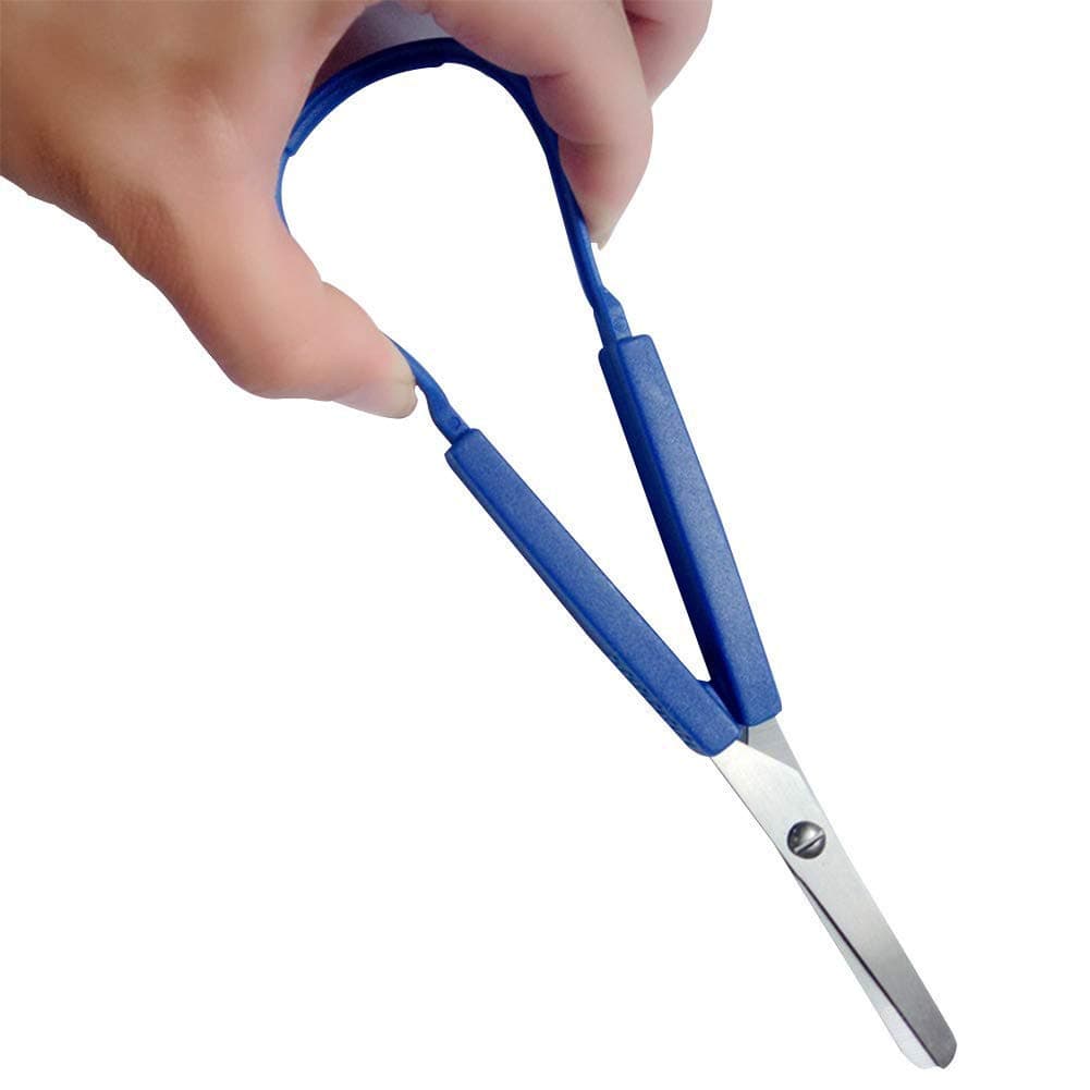 Loop Scissors for Kids or Students DIY - 8 Inch Soft Comfort-Grip Handles, Loop Handle Self-Opening Scissors, Adapted Scissors for cutting Paper Rope, Multipurpose Office Household Scissors. (1-PACK)