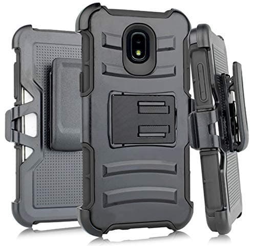 Super Defender Combo Holster Case for Samsung Galaxy J7 (2018) SM-J737 /SM-J737A / SM-J737VPP (Black & Black)