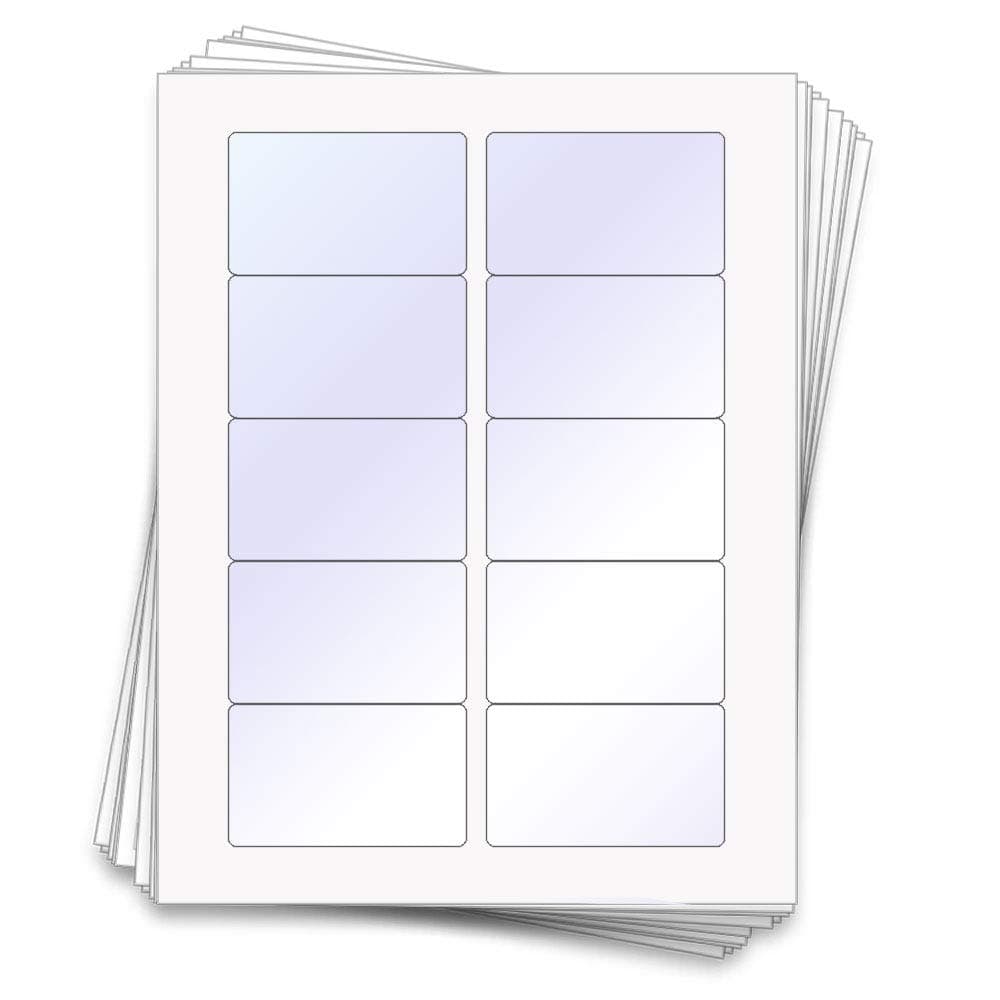 50 Medium Rectangle Vinyl Freezer and Pantry Labels, 3 x 1.8 inches, Transparent Clear Gloss