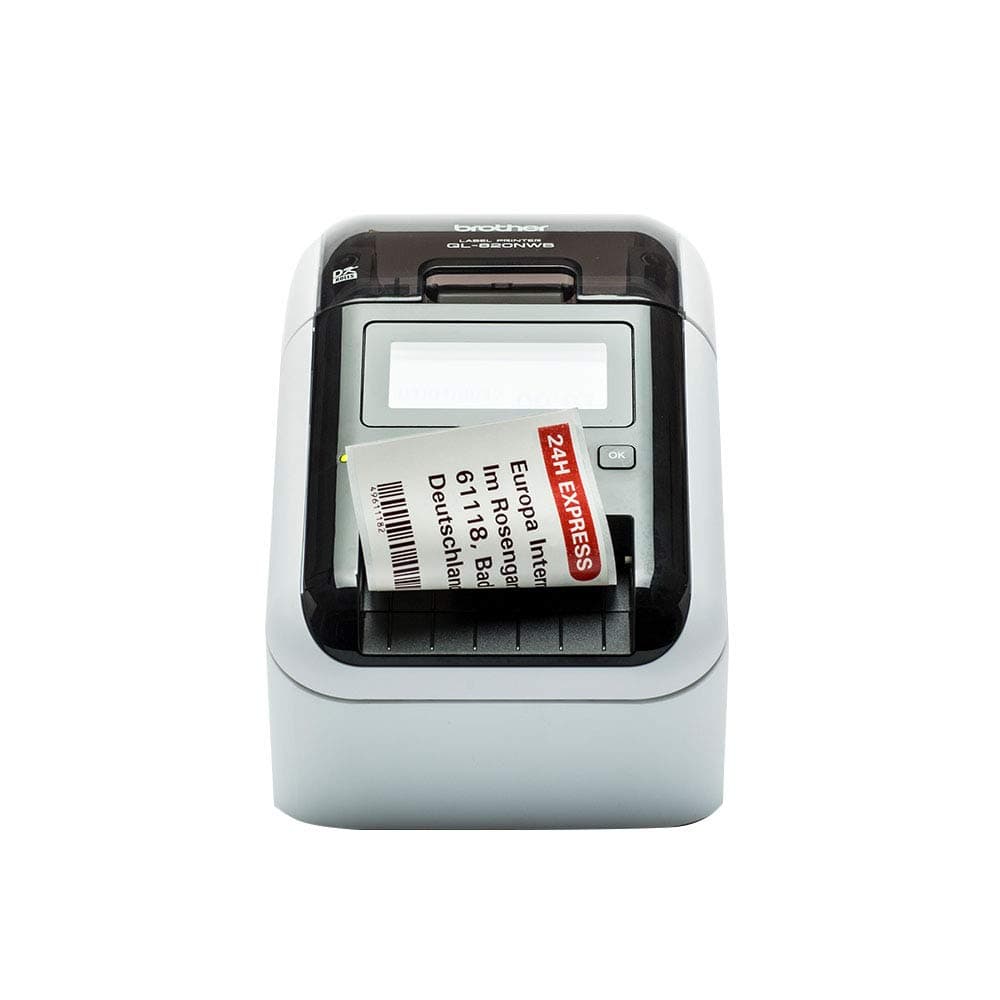 QL-820NWB Label Maker, Wireless/USB 2.0/Network/Bluetooth, Address Label Printer, Desktop, Up to 62mm Wide Labels, Red & Black Printing, UK Plug