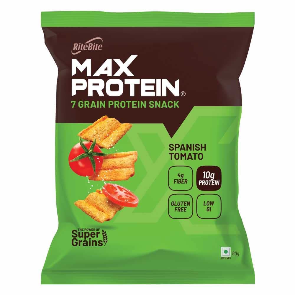 RiteBite Max Protein Chips (Spanish Tomato 60g - Pack of 1)