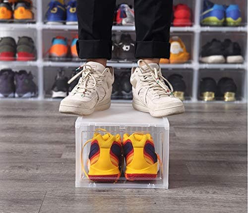 HaoYa Shoe Storage Shoe Boxes Clear Plastic Acrylic Display Case Large Size 3 Pack