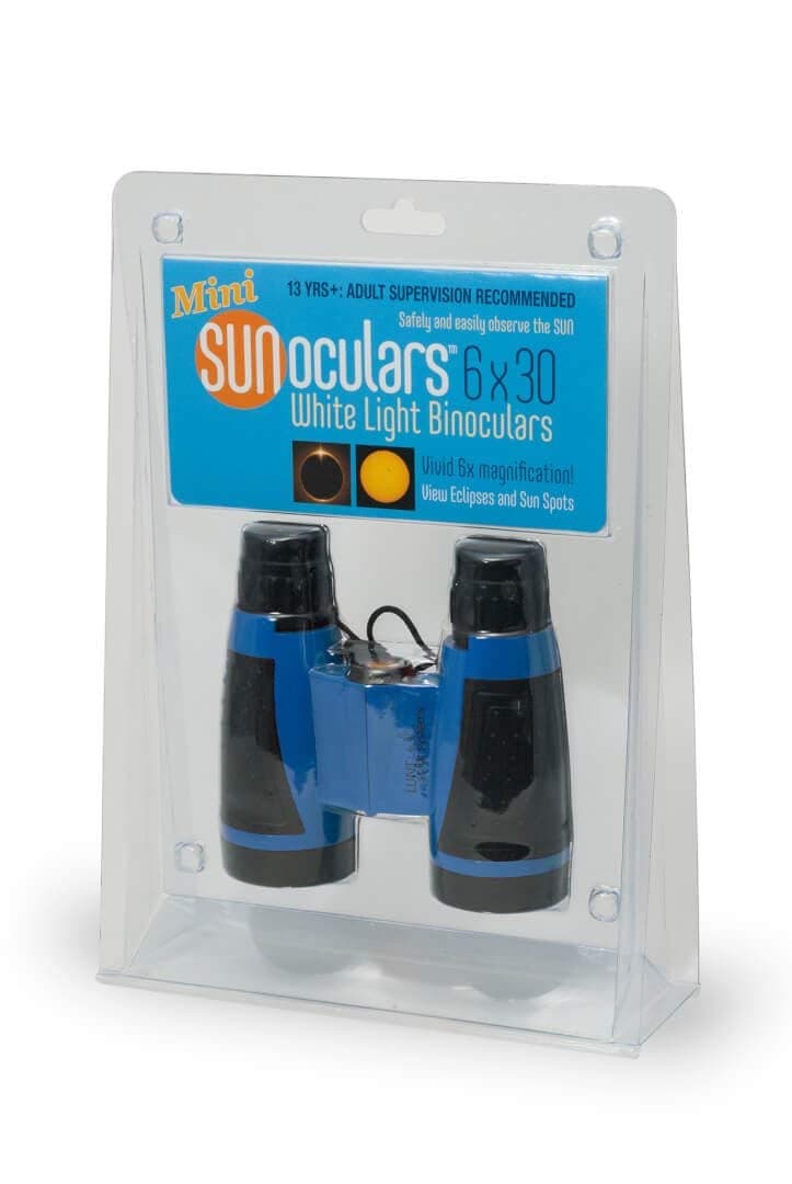Sunoculars Mini- Mini Sunoculars with 6x the Magnification of Eclipse Glasses (Blue)