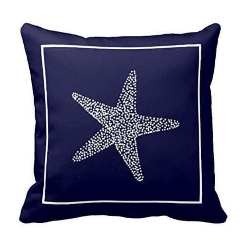 18" x 18" Nautical Blue Starfish Decorative Throw Pillow Case Cushion Cover