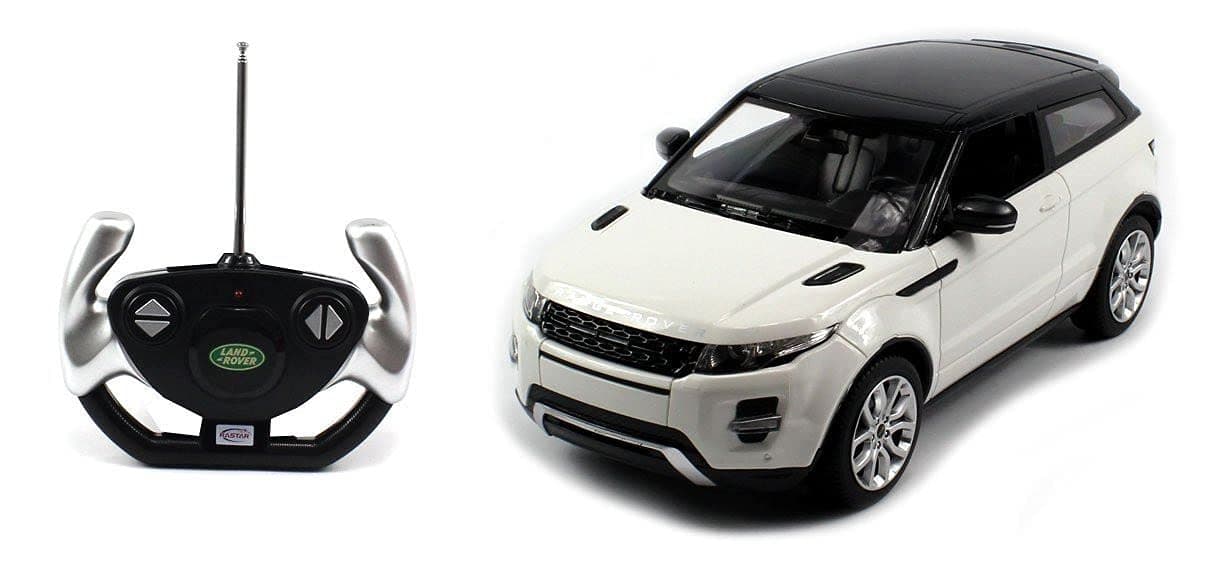 RASTAR Authorized 1:14 Land Rover Range Rover Evoque RC Toy Car with LED Lights (White) + Worldwide