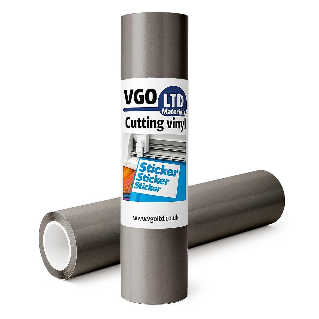 Permanent Glossy Adhesive Vinyl Cutting Vinyl Roll for Mug Cup Window Home Decal & DIY Projects (Dark Grey, 30 x 100 cm)